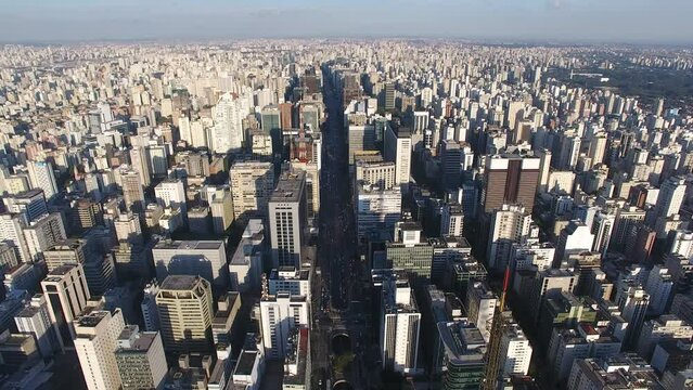 Aerial view of Paulista Avenue - S&atilde;o Paulo, Brazil