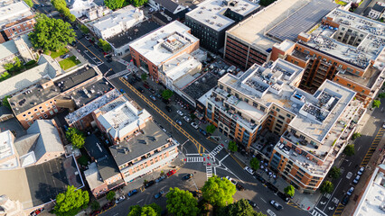 Fototapeta premium Aerial Drone of Morristown New Jersey Summer 2024