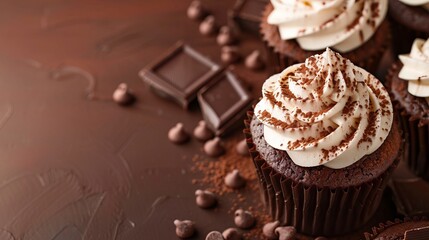 Chocolate Cupcake Day concept with copy space area for text