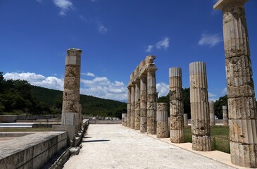View of the Palace of Aigai (Aegae) in Macedonia, Greece