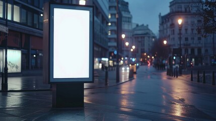 A digital billboard in the rain at night AIG51A.