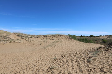 prairie landscape view from the top of a sand dune
