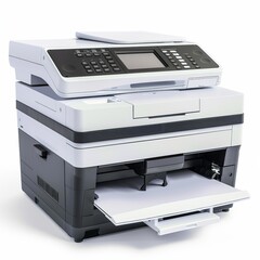 Multi function printer on white background