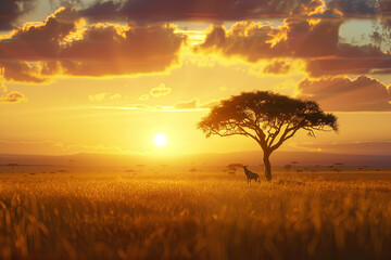 Fototapeta premium tree in the sunset