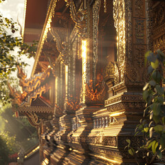 Obraz premium Angkor Wat in the Asian zone where various details can be seen beautifully.