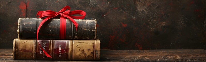 book with red ribbon as a gift