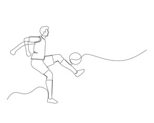 Continuous single line drawing of football players practice ball juggling. footbal tournament event . Design illustration