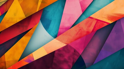 Fototapeta premium Abstract illustration of overlapping geometric shapes in vivid colors