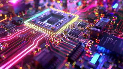 Obraz premium Quantum Physics Empowers New Power Generator Chipset Architecture 