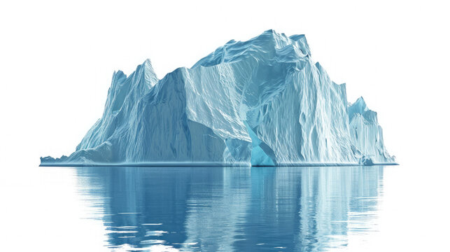 Big iceberg frozen glacier in antarctic isolated on white background 