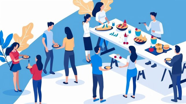 Capture a mesmerizing aerial view of a Thanksgiving feast spread out, showing joyful activity below with ample copy space