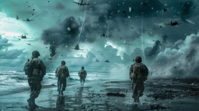 d-day background concept with copy space