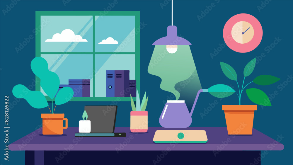 Aufkleber as the diffuser releases notes of peppermint and tea tree the home office becomes a productive and i