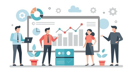 A team leverages data analysis and web reports to make informed investment decisions that drive business growth.