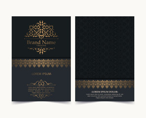 Luxury ornament greeting card vector template