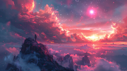 illustration of a mythical realm where dreams come to life with surreal landscapes fantastical creatures and ethereal spirits guiding travelers on a journey of selfdiscovery and transformation