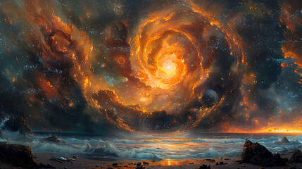 illustration of mythical realm where time flow backwards event unfolding reverse memory fading into oblivion past present future converging timeless dance of eternity infinity transcends bound of mort