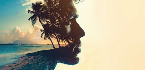 A surreal and creative portrait of a man