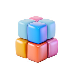 3d derivatives icon, colorful