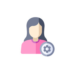 vector female avatar icon in flat design