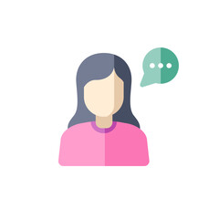 vector female avatar icon in flat design