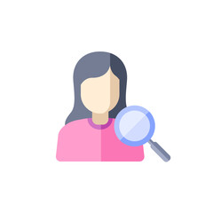 vector female avatar icon in flat design