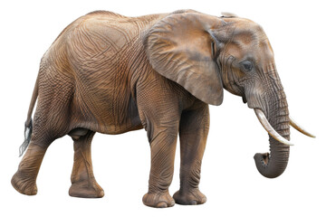 Elephant, isolated on solid white background, PNG di-cut style, realistic photo style, object as model