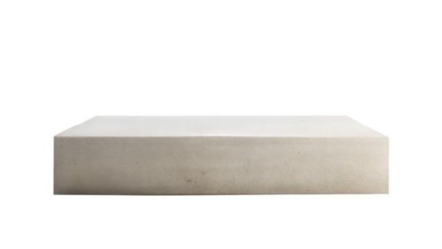 Stone Block Podium: A minimalist stone block podium, great for modern and sleek presentations, isolated on a white background.
