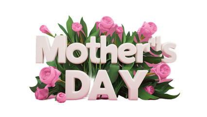 Happy Mother's day isolated on transparent background, Generative ai.