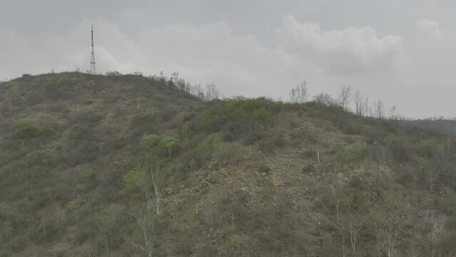 Chamundi hills aerial view with Sri Chamundeshwari Temple