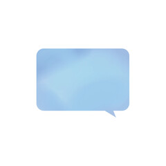 水色長方形吹き出し_水彩風_右向き単品