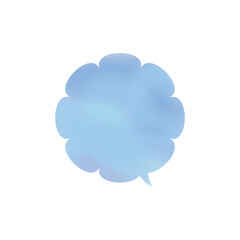 水色もこもこ吹き出し_水彩風_右向き単品