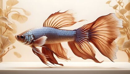 Fototapeta premium Beautiful betta fish collection design element