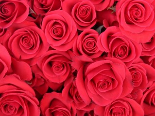 Closeup of red roses 