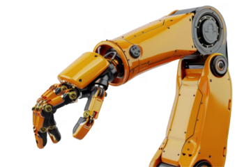 Robotic arm, isolated white background, PNG di-cut style, realistic photo style, object as model