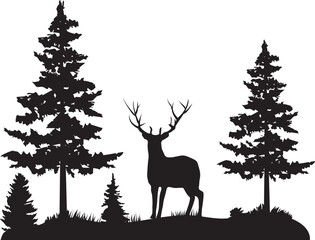 Vector deer in the Forest