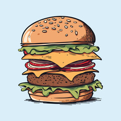 hamburger on a white background
