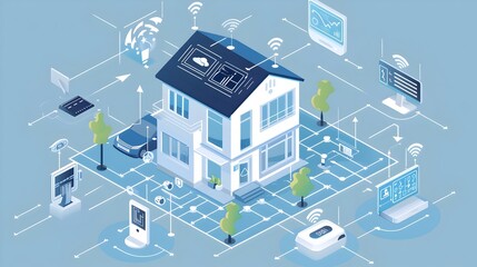 Obraz premium Text Conversation with User in Cutting-Edge Smart Home Environment