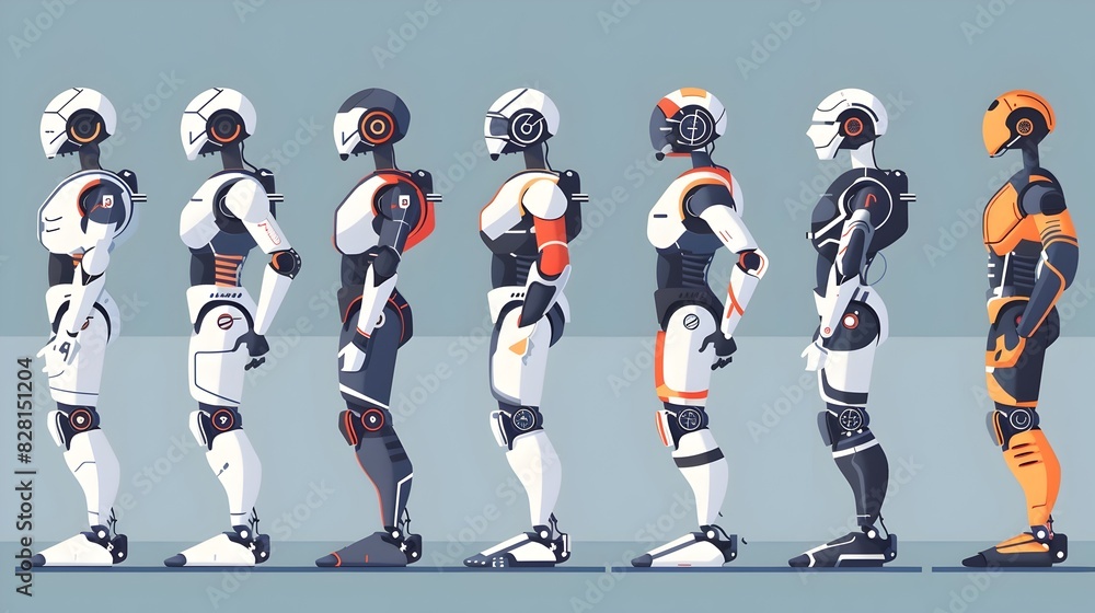 Poster evolution of robots: a journey through time from early mechanics to advanced humanoids