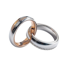 isolated white background of wedding ring