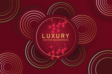 Luxury abstract gold and Red circle background