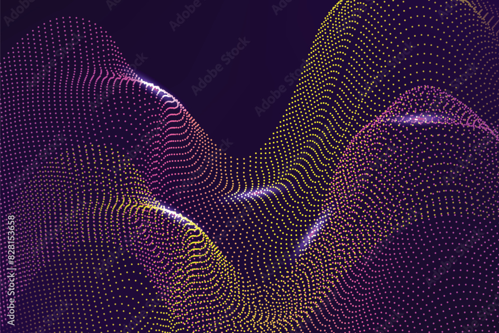 Poster abstract science or technology background. graphic design. network illustration with particle. 3d gr