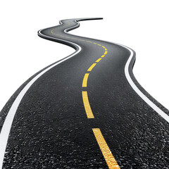 isolated white background of route