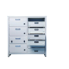 isolated white background of file cabinet