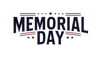 Memorial day with text isolated on transparent background, Generative ai.