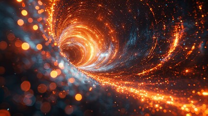 Obraz premium A high-energy collision between particles, with bursts of light and energy waves, representing the dynamic interactions studied in particle physics. AI Technology and Industrial works concept,