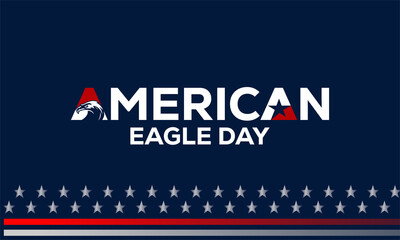 American eagle day  with american flag  on june 20. Vector background