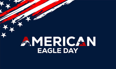 American eagle day  with american flag  on june 20. Vector background