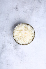 Korean rice with a bright background 밝은 배경에 한국의 공깃밥