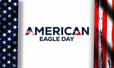 American eagle day  with american flag  on june 20. Vector background